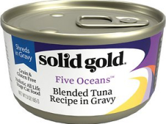 Solid Gold Five Oceans Shreds with Real Tuna Recipe in Gravy Grain-Free Canned Cat Food