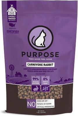 Purpose Carnivore Rabbit Freeze-Dried Grain-Free Raw Cat Food