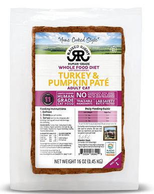 Raised Right Turkey & Pumpkin Paté For Adult Cats