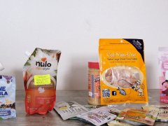 Lineup of cat food toppers